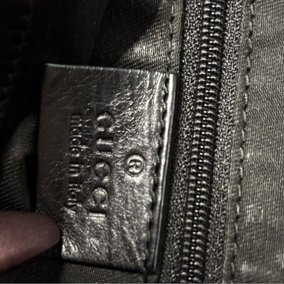 Authentic GUCCI GG Sukey Shoulder HandBag Guccissima Leather Black -PreOwned - Picture 7 of 16